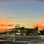 Curaçao National Airport at dusk
