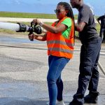 Fire brigade of Curaçao teaching Employees of Curaçao National Airport at the Airport Safety & Security Week