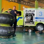 Fire brigade of Curaçao teaching Employees of Curaçao National Airport at the Airport Safety & Security Week